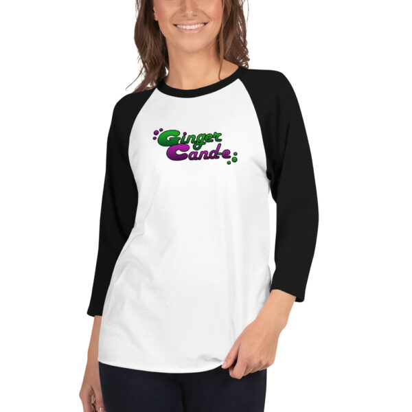 Ginger Cand-e Logo - 3/4 Sleeve Raglan Shirt | Tultex - White/Black